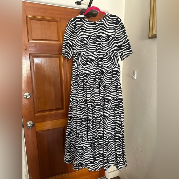 STAUD Zebra Print Maxi Dress - L - Picture 2 of 7